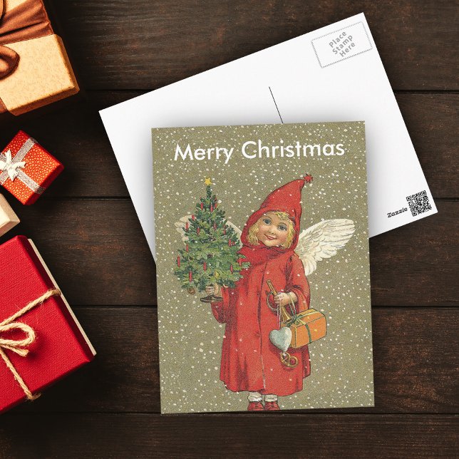 För flickaängel för Victorian blond snö för Helg Vykort (Skapare uppladdad)