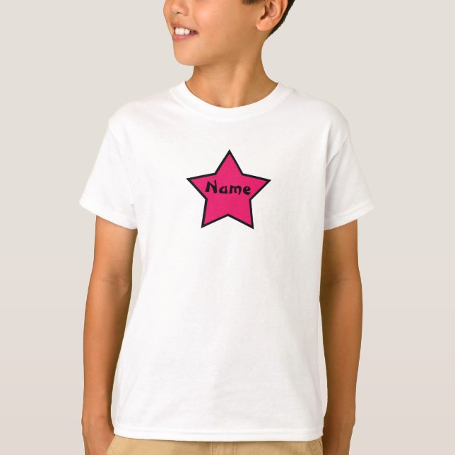 För flickaanpassningsbar för Sassy stjärna rosa Tee Shirt (Framsida)