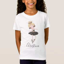 För flickafödelsedagsfest för Ballerina blond gåva T Shirt