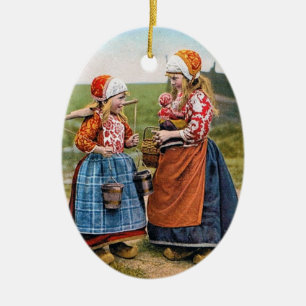 För flickaHELGDAG för GOD JUL holländsk PRYDNAD Julgransprydnad Keramik