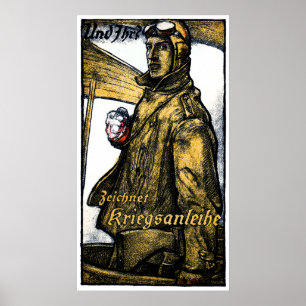 För flygkrig för WWI tysk förbindelse Poster