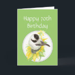 För födelsedagChickadee för anpassningsbar 70th Kort<br><div class="desc">70th FödelsedagChickadee & trädgårds- fågelnatur för solros,  djurliv</div>