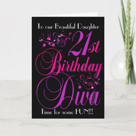 För FÖDELSEDAGDIVA för DOTTER 21ST KORT för