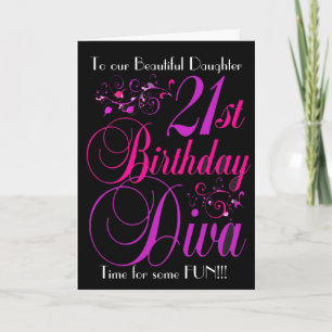 För FÖDELSEDAGDIVA för DOTTER 21ST KORT för