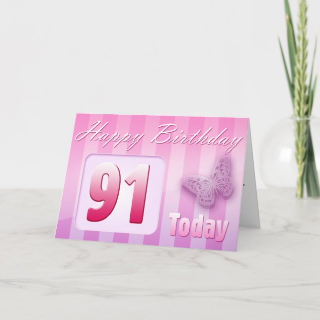 För födelsedagfarmor för lycklig 91st kort (Framsida)