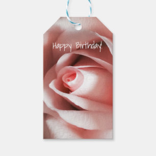 För födelsedaggåva för elegant rosa märkre presentetikett