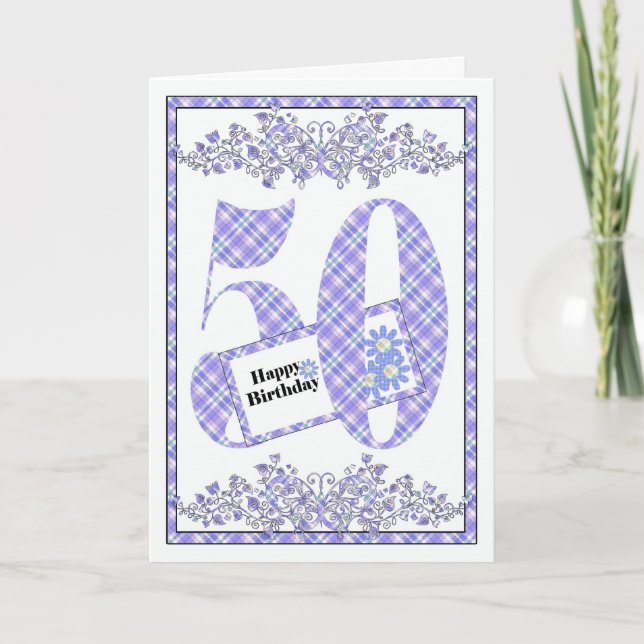För födelsedaggingham för lycklig 50th kort (Framsida)