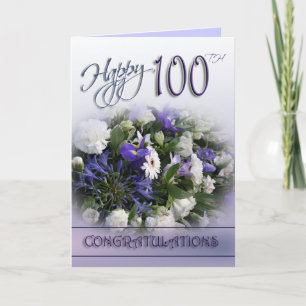 För födelsedaggrattis för blommigt 100. kort