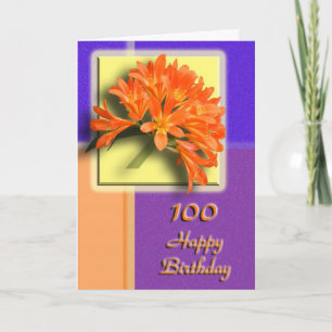 För födelsedaggrattis för blommigt 100. kort