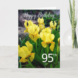 För födelsedaggult för lycklig 95th tomma blommor kort