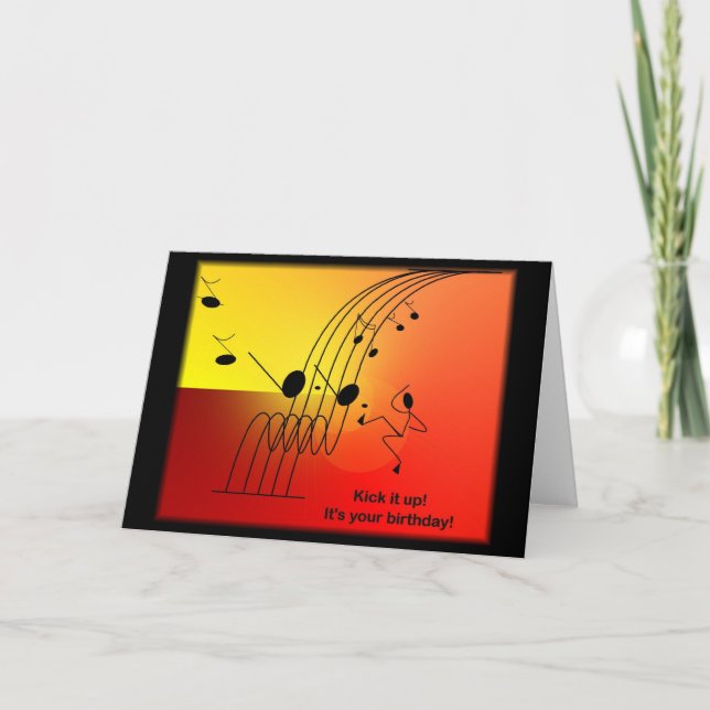 För födelsedaghälsning för musik themed kort (Framsida)