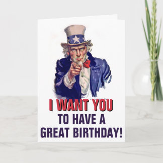 För födelsedaghälsning för Uncle Sam beställnings- Kort
