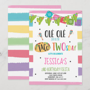 För födelsedaginbjudan för Fiesta 2nd Twosday för Inbjudningar