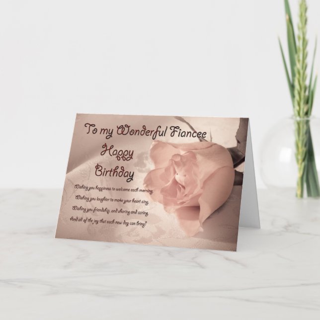 För födelsedagkort för elegant rosa forfiance kort (Framsida)