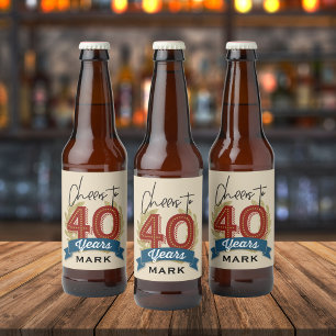 För födelsedagöl för jubel 40th etikett