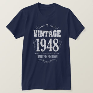 För födelsedagordstäv för vintage 1948 rolig 7 tee