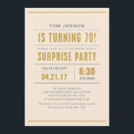 För födelsedagöverrrakning för stor typ 70th inbjudningar<br><div class="desc">Förvåna 70th födelsedagsfest inbjudan med en ljus färgaddesign för roligt.  Skräddarsy uttrycka till passformen dina partybehov.</div>