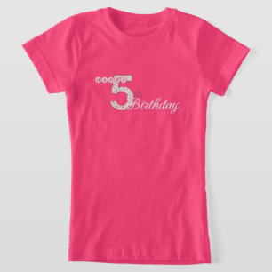För födelsedagrosor för lycklig 5th T-tröja T-shirt