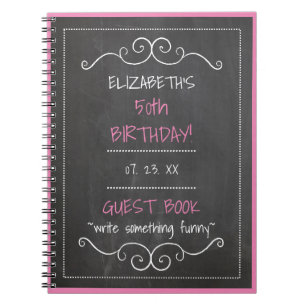För födelsedagsfestfirande   för Guestbook 50th Anteckningsbok Med Spiral