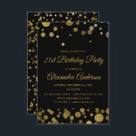 För födelsedagsfestguld för guld 21st konfettiar inbjudningar<br><div class="desc">Inbjudan för konfettiar för första födelsedagsfest för guld tjugo guld-. Den 21st födelsedagsfest inbjudan för guld och för svarten är perfekt för moderna tjugo en födelsedagsfest.</div>