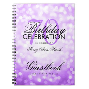 För födelsedagsfestlilor för Guestbook 70th Anteckningsbok