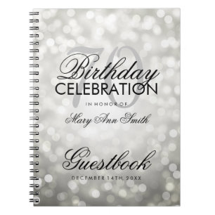 För födelsedagsfestsilver för Guestbook 70th Anteckningsbok