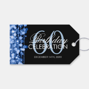 För födelsedagsfestSparkles för elegant 60th bl Presentetikett
