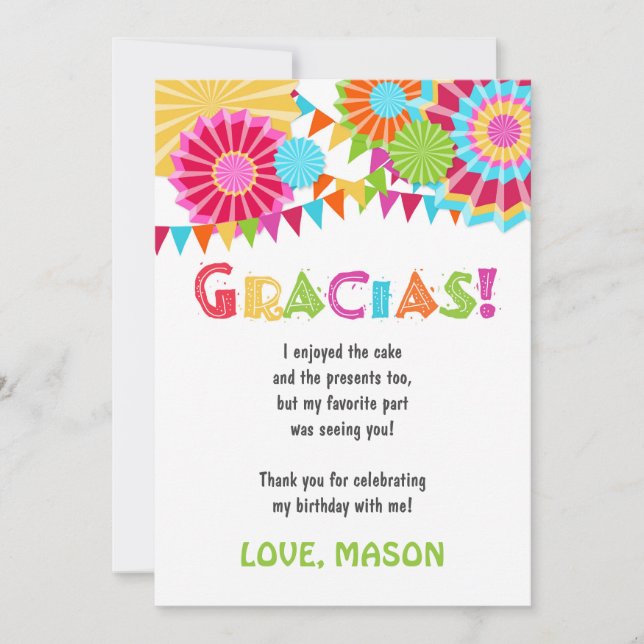 För födelsedagsfesttack för Fiesta mexicanskt kort (Framsida)