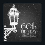 För födelsedagsfestvintage för elegant 60th svart inbjudningar<br><div class="desc">Födelsedagsfest inbjudandesignen för eleganten 60th med det sofistikerade motiv för vintage   lampsvarten,  anpassningsbarnamn och daterar och extra text. Imponera dina familj och vänner med denna stilfulla och moderna design.</div>