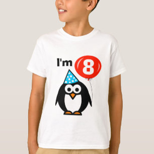För födelsedagskjorta för ungar 8th pingvin m tee shirt
