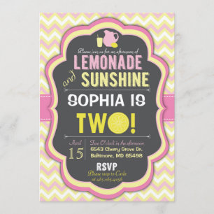 För födelsedagsparre för rosa Lemonade 2nd Inbjudningar