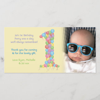 För födelsedagtack för babyar 1st kort för foto