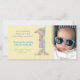 För födelsedagtack för babyar 1st kort för foto (Front)
