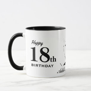 För födelsedagtypografi för lycklig 18th mugg