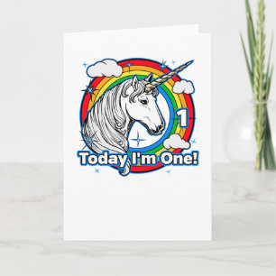 För födelsedagUnicorn för barn 1st regnbåge i dag Kort