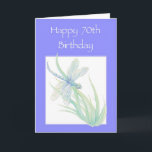 För födelsedagvattenfärg för lycklig 70th natur kort<br><div class="desc">Damm för slända för Happy70th-födelsedagvattenfärg eller trädgårdnatur</div>