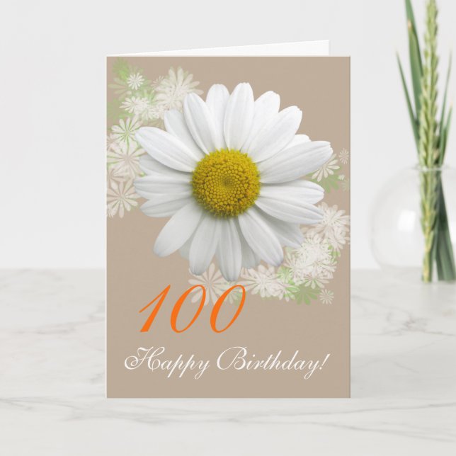 för födelsedagvit för ålder 100th/Any daisy Kort (Framsida)