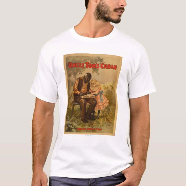 För för kabinsvart man & flicka för Uncle Toms T Shirt (Framsida)