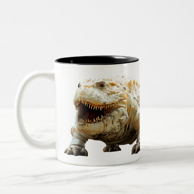 🦖 för ☕️ för kaffe! Två-Tonad mugg (Vänster)