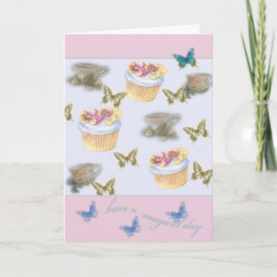 för för muffintekopp för mamma söt fjäril kort
