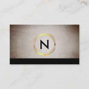 För formgivaresvart för Monogram Wood visitkort