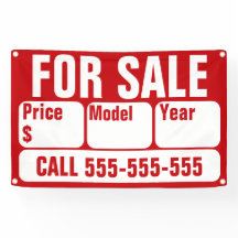 FÖR FÖRSÄLJNINGSskylt för bil, båt, Lastbil, hem
