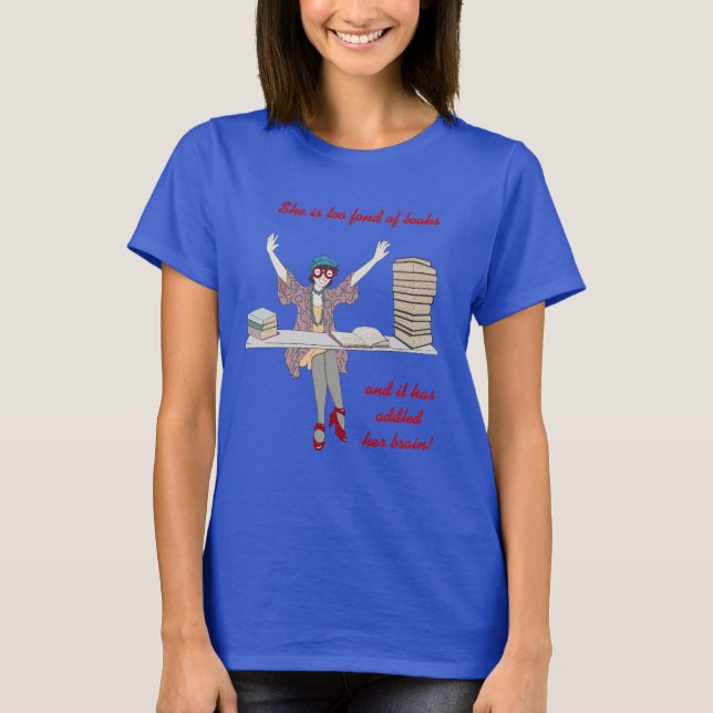 För förtjust av bokar t shirt (Framsida)