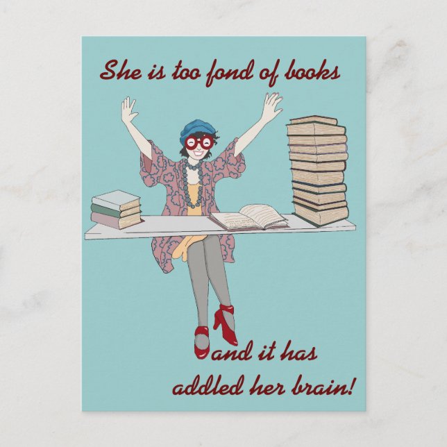 För förtjust av bokar vykort (Framsida)