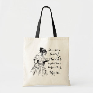 För förtjust i bokar Louisa May Alcott Tote Tygkasse