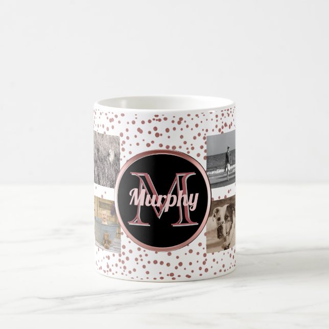 För fotoCollage för 8 familj beställnings- Kaffemugg (Center)