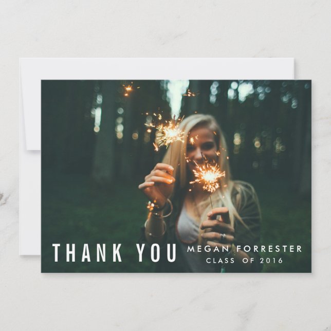 För fotoguld för enkelt tillfälligt tack kort (Framsida)