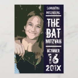 För fotoinbjudan för rockband bat mitzvah svart inbjudningar