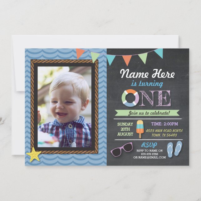 För fotoLolly för födelsedag första inbjudan för (Framsida)