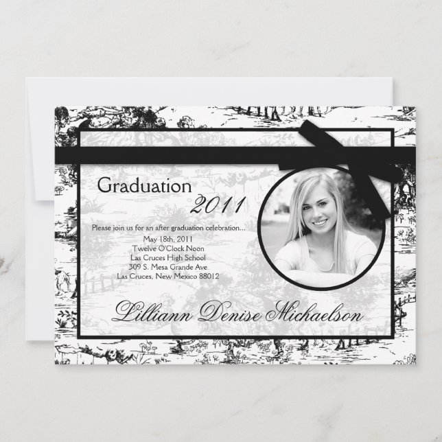 för fotostudenten för 5x7 svart Toile meddelande Inbjudningar (Framsida)